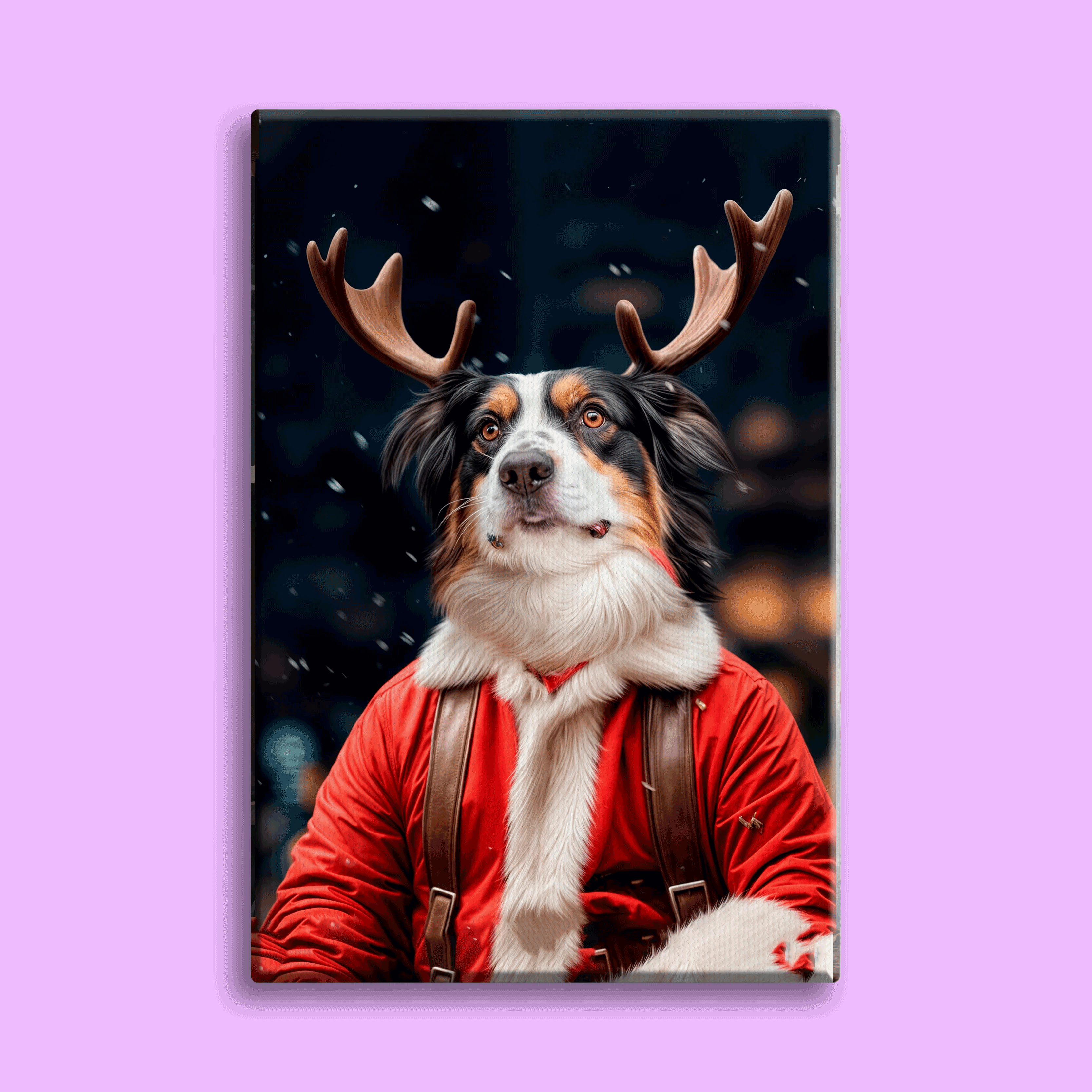 Reindeer Christmas Pet Portrait